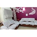 Fab Nation White 14-Piece Sofa Covers for 5-Seater | Net Covers for 3+1+1 Set | Includes Arm Covers | Stylish Protection for Your Living Room | Ideal for Home Decor &amp; Furniture Maintenance