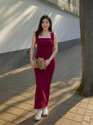 FAB2FASHION Women Fit and Flare Maroon MaxiFull