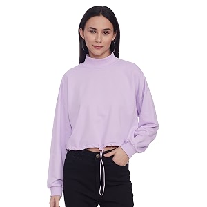 FabAlley Womens Fleece High Neck Sweatshirt