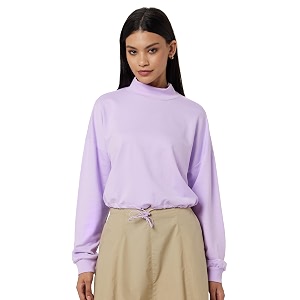 FabAlley Womens Fleece High Neck Sweatshirt