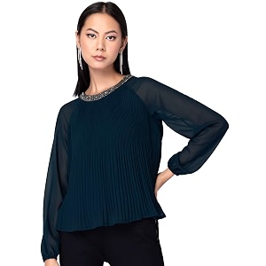 FabAlley Womens Embellished Regular Fit Blouse