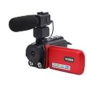 Fabater Video Camera Camcorder, 24MP 1080P HD Vlogging Camera, 18X Zoom Digital 3 Inch Digital Cameras for Travel Camping, 270 Degree Rotation Screen with Night Vision (Red)