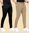 FABAURA Slim Fit Men Black Khaki Trousers
