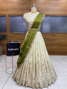 Fabcartz Embroidered Semi Stitched Lehenga Choli