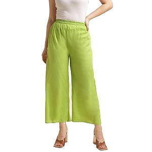 Fabclub Womens Heavy Rayon Solid Plain Palazzo