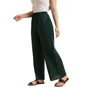 Fabclub Womens Heavy Rayon Solid Plain Palazzo