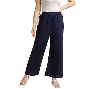 Fabclub Womens Heavy Rayon Solid Plain Palazzo