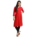 Fabclub Women39s Rayon Solid Plain Straight Kurti