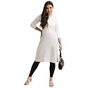 Fabclub Women39s Rayon Solid Plain Straight Kurti