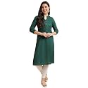 Fabclub Women39s Rayon Solid Plain Straight Kurti