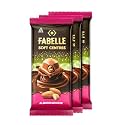 Fabelle Soft Centres - Chocolate Pack of 3, Almond Mousse, Centre-Filled Milk Chocolate Bar with Roasted Almond, Premium Packaged, Chocolate Gift Box, 3 x 128g