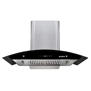 faber 90 cm 1500 mhr auto-clean curved glass kitchen chimney hood primus energy tc ss 90 2 baffle filters touch control stainless steel