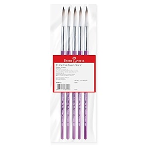 faber-castell 116121 tri grip synth hair round size 12 pck-5