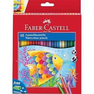 faber-castell design series aquarelle full length water color pencils - 48 shades