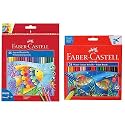Faber-Castell Design Series Aquarelle Full Length Water Color Pencils - 48 Shades Water Color Pencils with Paint Brush - Pack of 24 (Assorted)