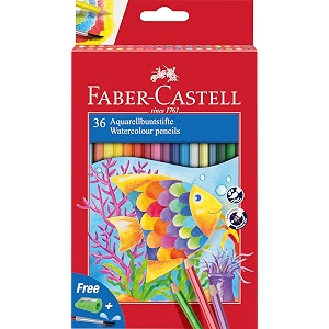 faber-castell design series aquarelle water color pencils - 36 shades