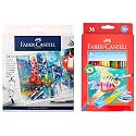 Faber-Castell Design Series Aquarelle Water Color Pencils - 36 Shades Student Acrylic 9 ml Set of 24 (Red)