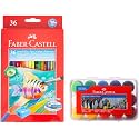 Faber-Castell Design Series Aquarelle Water Color Pencils - 36 Shades Poster Color Plastic Box - Pack of 15 (Assorted)