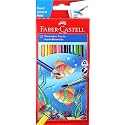 Faber-Castell Water Color Pencils with Paint Brush - Pack of 12 (Assorted)