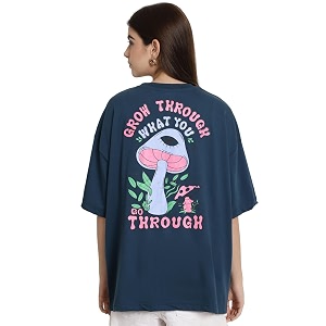 Fabflee Oversized Cotton Baggy Drop Shoulder Graphic