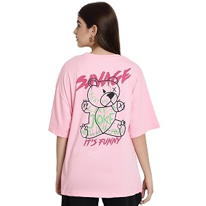 Fabflee Oversized Cotton Baggy Drop Shoulder Graphic