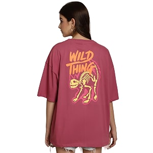 Fabflee Oversized Cotton Baggy Drop Shoulder Graphic