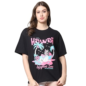 Fabflee Oversized Cotton Baggy Drop Shoulder Graphic