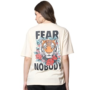 Fabflee Oversized Cotton Baggy Drop Shoulder Graphic