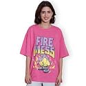 Fabflee Oversized Cotton Baggy Drop Shoulder Graphic