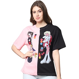 Fabflee Oversized Cotton Baggy Drop Shoulder Graphic