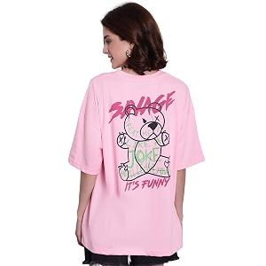 Fabflee Womens Cartoon Oversized Fit Tshirt