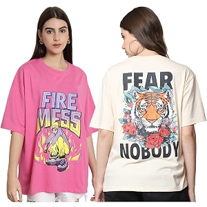 Fabflee Womens Oversized Fit T-Shirt