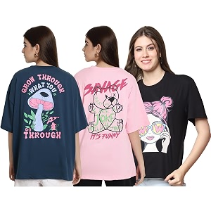 Fabflee Womens Oversized Fit T-Shirt