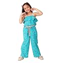 Fabindia Teal Cotton Printed Jumpsuit