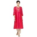 Fabindia Women Cotton Silk Zari Striped Long