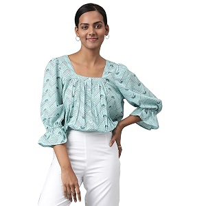 Fabindia Women Tie Up Top Cotton