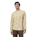 Fabindia Yellow Cotton Blend Bandhani Slim Fit
