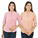 WomenGirls Cotton Stripe Regular Fit Shirts Pack