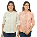 WomenGirls Cotton Stripe Regular Fit Shirts Pack