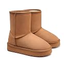 FabKids Girls' Warm Fleece Lined Platform Snow Boots Non-Slip Ankle Winter Boots