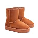 FabKids Girls' Warm Fleece Lined Platform Snow Boots Non-Slip Ankle Winter Boots