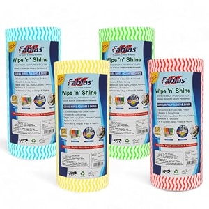 fablas kitchen towel roll - non-woven reusable super absorbent amp lint-free  160 wipes pack of 2 - perfect for cleaning kitchen accessories amp more  alternative to microfiber amp tissue rolls