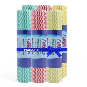 fablas kitchen towel roll - non-woven reusable super absorbent amp lint-free  160 wipes pack of 2 - perfect for cleaning kitchen accessories amp more  alternative to microfiber amp tissue rolls