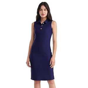 FableStreet Bodycon Knitted Dress - Navy Blue
