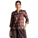 FableStreet Chanderi Indian Motifs Pleated Top -