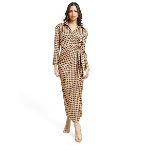 FableStreet Womens Casual Shirt Collar Printed Polyester