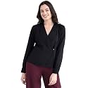 FableStreet V Neck Wrap Top - Black