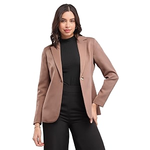 FableStreet Womens Blazer Tailored Fit Single-Breasted