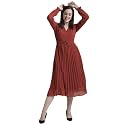 FableStreet Women39s Polyester Peter Pan Collar Pleated