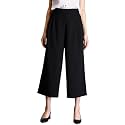 FableStreet Women39s Polyester Pleated Culottes Pants Black